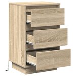 vidaXL Cabinet de chevet avec LED Chêne sonoma 39x34 5x65 cm Bois d'ingénierie