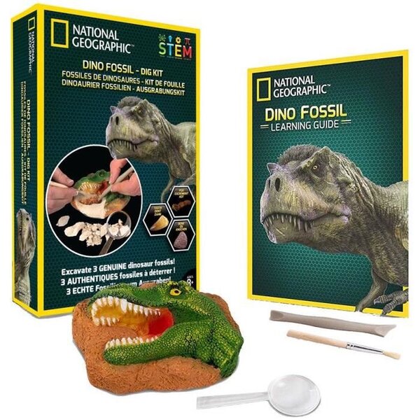 NATIONAL GEOGRAPHIC - Kit de fouille - 3 fossiles de dinosaures a extraire