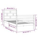 vidaXL Cadre de lit sans matelas blanc bois massif 90x200 cm
