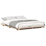 vidaXL Cadre de lit surélevé Marron 160 x 220 cm Bois massif en pin