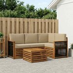 vidaXL Ensemble de canapés d'extérieur 5 Pièces Naturel et Beige