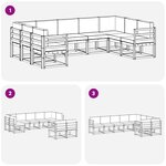 vidaXL Ensemble de canapés d'extérieur 9 pc Blanc et anthracite