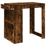 vidaXL Table de bar chêne fumé 102x70x103 5 cm bois d'ingénierie