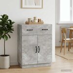 vidaXL Buffet Gris béton 66 x 34 5 x 87 cm Bois d'ingénierie