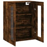 vidaXL Armoire murale chêne fumé 69 5x34x90 cm