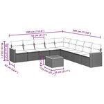 vidaXL Salon de jardin 10 Pièces avec coussins noir résine tressée