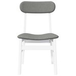 vidaXL Chaises à manger coussins 2 Pièces blanc bois massif caoutchouc