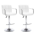 vidaXL Tabourets de bar lot de 2 blanc similicuir