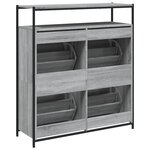 vidaXL Armoire à chaussures 4 tiroirs rabattables sonoma gris