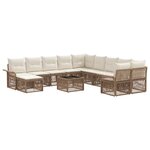 vidaXL Ensemble de canapé de jardin 12 Pièces Beige et blanc crème