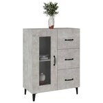 vidaXL Buffet gris béton 69 5x34x90 cm bois d'ingénierie