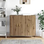 vidaXL Buffet Chêne artisanal 90 x 34 x 80 cm Bois d'ingénierie