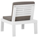vidaXL Chaises de salon de jardin et coussins lot de 2 Plastique Blanc