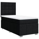 vidaXL Sommier à lattes de lit avec matelas Noir 100x200 cm Tissu