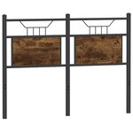 vidaXL Tête de lit chêne fumé 120 cm bois d'ingénierie et acier
