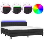 vidaXL Sommier à lattes de lit avec matelas et LED Noir 200x200cm