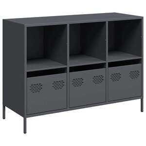 vidaXL Buffet anthracite 101 5x39x73 5 cm acier laminé à froid