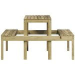 vidaXL Table de pique-nique 110x134x75 cm bois de pin imprégné