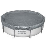 Bestway Couverture de piscine 1 Ø3 05 m Rond Polyester Gris for