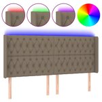 vidaXL Tête de lit à LED Taupe 203x16x118/128 cm Tissu