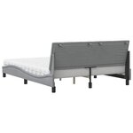 vidaXL Lit avec matelas Hanko gris clair 160x200 cm tissu
