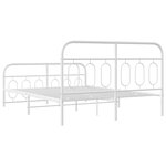 vidaXL Cadre de lit métal sans matelas et pied de lit blanc 135x190 cm
