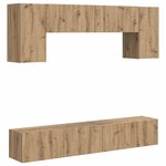 vidaXL Ensemble meuble TV Montage mural 4 Pièces Blanc Bois d'ingénierie