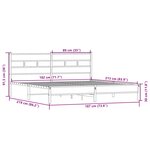 vidaXL Cadre de lit en métal sans matelas chêne sonoma 183x213 cm