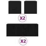 vidaXL Set de 6 meubles TV - Muraux  en chêne noir