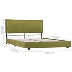 vidaXL Cadre de lit sans matelas vert tissu 140x200 cm