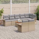 vidaXL Ensemble de canapé de jardin 9 Pièces Beige et Gris clair