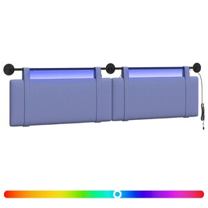 vidaXL Tête de lit suspendue Avec lumière LED Bleu denim Tissu