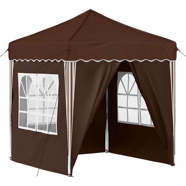vidaXL Tente de fête pop-up 195 x 195 x 245 cm Marron Tissu Oxford