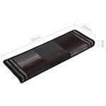 vidaXL Tapis d'escalier autoadhésifs 5 Pièces 65x21x4 cm Noir et gris