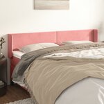 vidaXL Tête de lit avec oreilles Rose 183x16x78/88 cm Velours