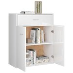 vidaXL Buffet Blanc brillant 60x30x75 cm Bois d'ingénierie