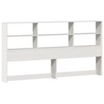 vidaXL Lit bibliothèque sans matelas blanc 200x200 cm bois pin massif