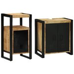 vidaXL Ensemble de mobilier de salle de bain avec étagère avec stockage avec porte 2 Pièces