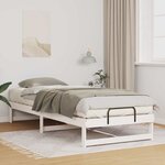 vidaXL Cadre de lit Blanc 90 x 220 cm Pin massif