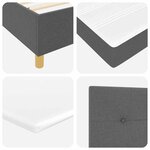 vidaXL Lit à ressorts avec matelas Gris foncé 140 x 200 cm tissu