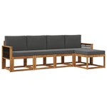 vidaXL Ensemble de canapés d'extérieur 5 pc Naturel et Anthracite