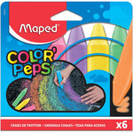 6 grosses craies - Pour écrire sur le sol - Assortiment - Color'Peps - Maped