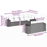 vidaXL Salon de jardin avec coussins 7 Pièces gris clair résine tressée