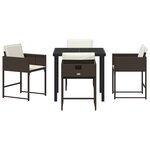 vidaXL Ensemble de salle à manger pour jardin 5 Pièces Marron polyrotin