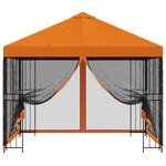 vidaXL Abri de jardin avec parois 3 x 3 m Orange Polyester et Acier