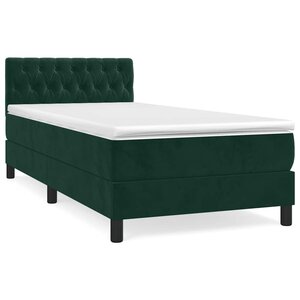 vidaXL Sommier à lattes de lit avec matelas Vert foncé 100x200 cm