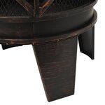 Vidaxl foyer rustique avec tisonnier φ42x54 cm acier