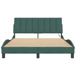 vidaXL Cadre de lit avec lumières LED vert foncé 140x200 cm velours
