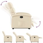vidaXL Fauteuil inclinable Crème Tissu