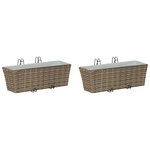 vidaXL Garde-Corps 2 pc Gris 50 x 17 x 17 cm métal